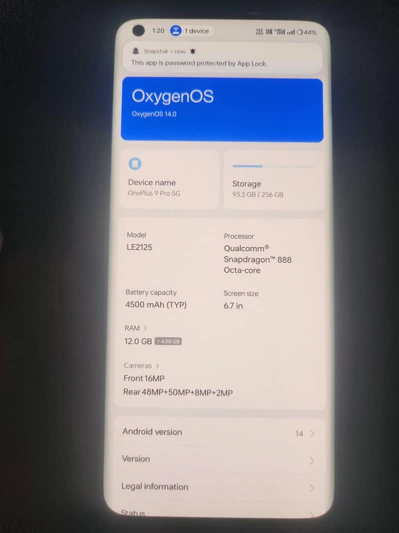 One Plus 9 Pro 5g 6