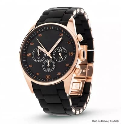 Sports Chronograph Black Gold Watch - For Boys - Premium