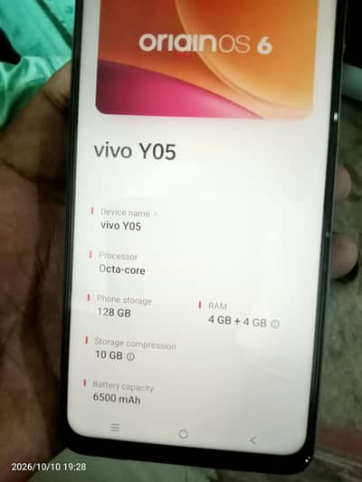 Vivo Y05 new model 1 month yose condition 10 by 10
