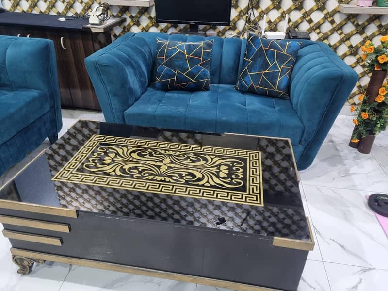 6 seater sofa set with table 1