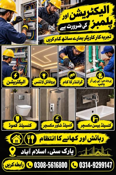 Electrician and plumber