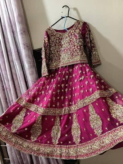 Heavy Embroidered Magenta Bridal Lehenga Choli - Once Used 10/10