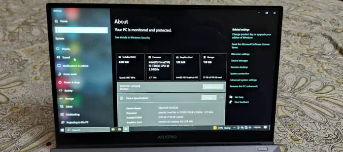 Asus pro 8gb 128gb ssd windows 10pro