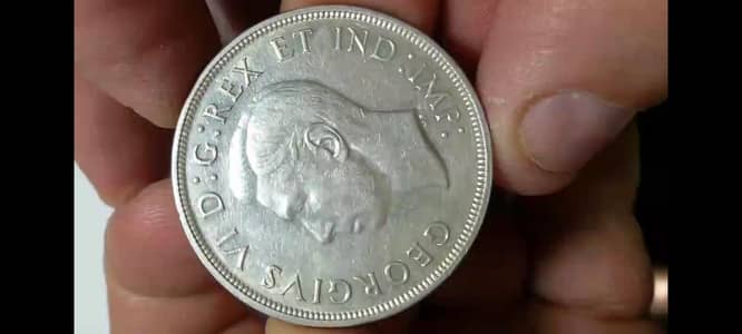 King George VI Vintage Canadian Silver Dollar, Old Coin & Rare Coin