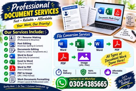Professional CV Making, Document Editing & PDF Conversion Services