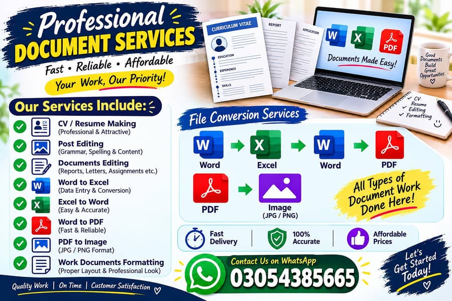 Professional CV Making, Document Editing & PDF Conversion Services 0
