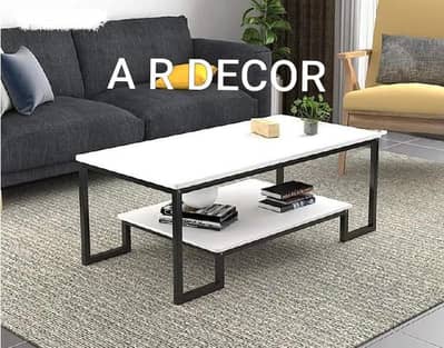Modern 2-Tier Coffee Table with Metal Frame and Storage Shelf