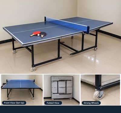 Foldable Table Tennis Table with Wheels