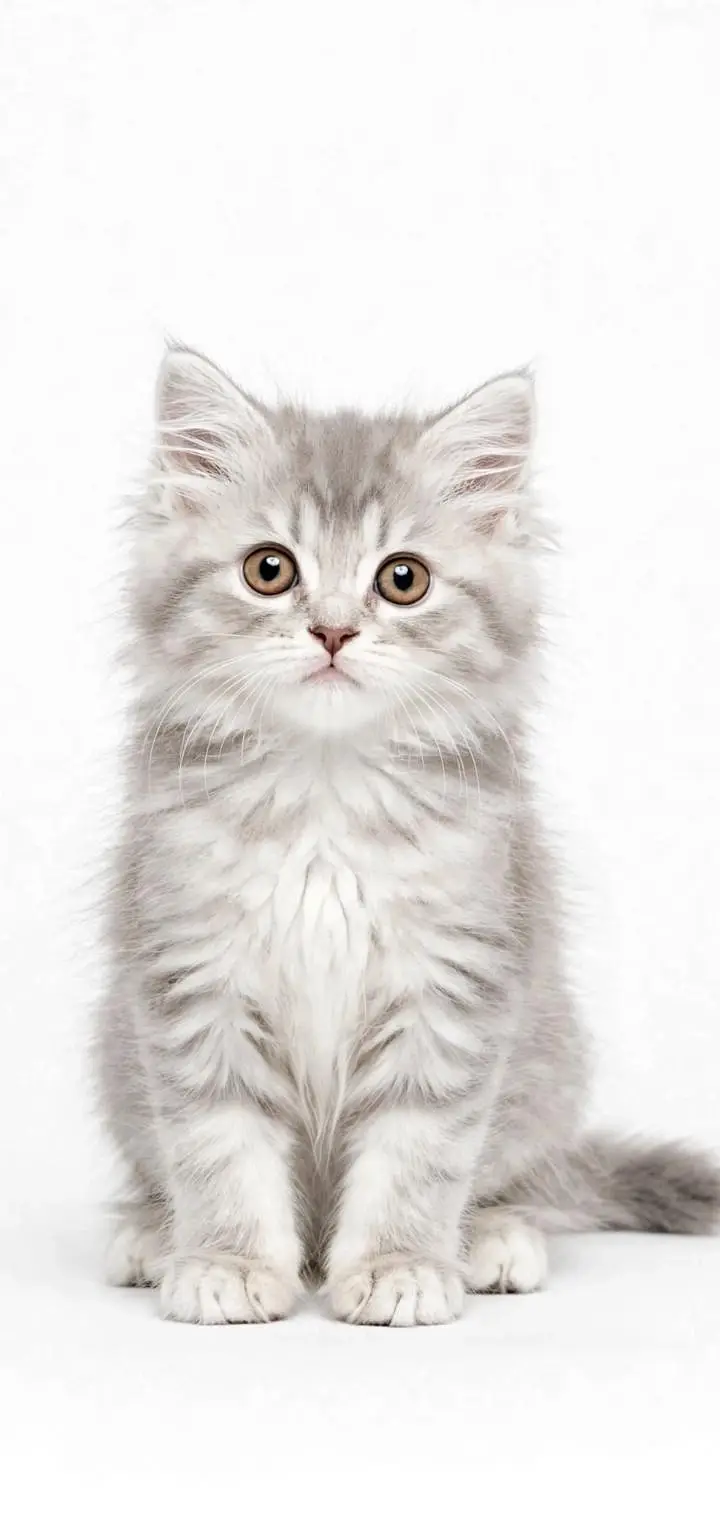 Healthy cat 8 month age kitten 2.5 age colour white grey — photo 3