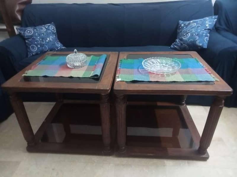 2 mirror side tables 2