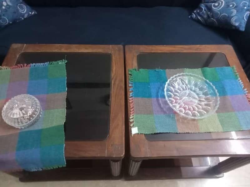 2 mirror side tables 3