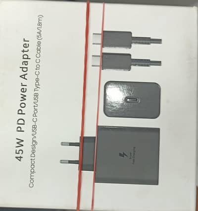 45W PD Fast Charger Adapter with Type-C Cable | Super Fast Charging