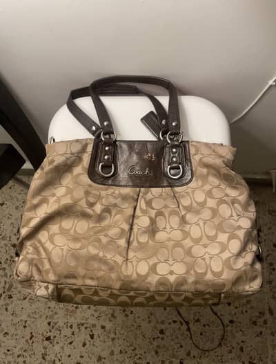 Original Coach Ashley Signature Brown Fabric Carryall bag