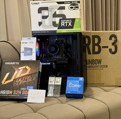 Gaming PC i5-12400F RTX 3050 8GB 16GB RAM 1TB+128GB SSD with all boxes