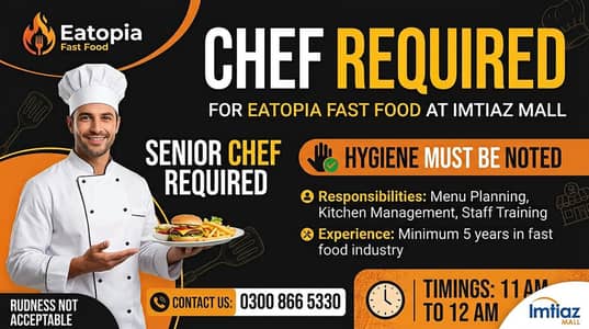 Cheif required for fast food