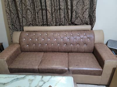 Leather Sofa Set (6 seater)