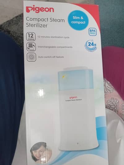 Pigeon compact steam sterilizer used only once.