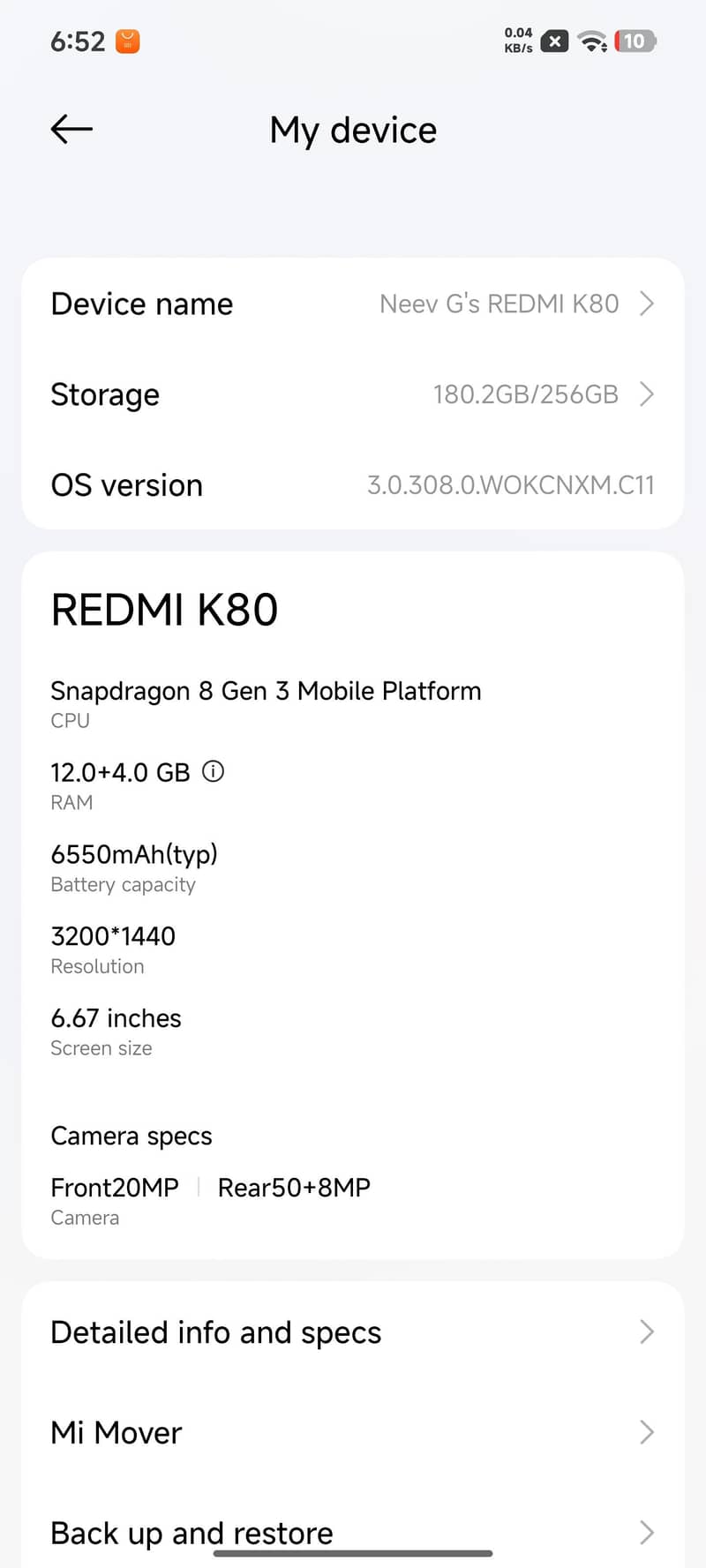 Redmi k80 6