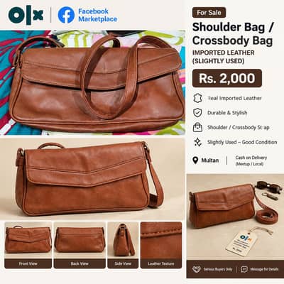Title: Brown Shoulder / Crossbody Bag - Slightly Used - Rs 2,000