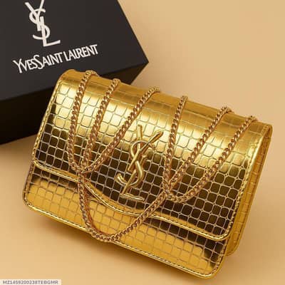 Golden Crossbody Bag for Women with Chain Strap