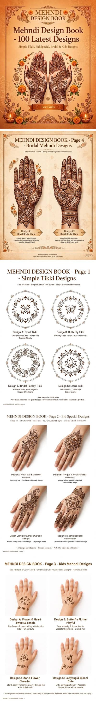 Mehndi  Mehndi Design Book PDF - 16 Eid & Bridal Designs mehndi mehndi