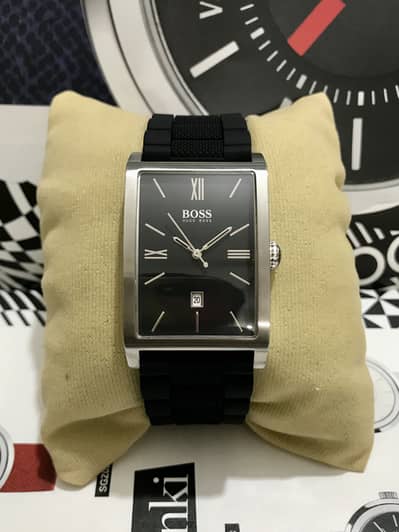 HUGO BOSS-TANK SHAPE-NEW & ORIGINAL WATCH-DATE FUNCTION