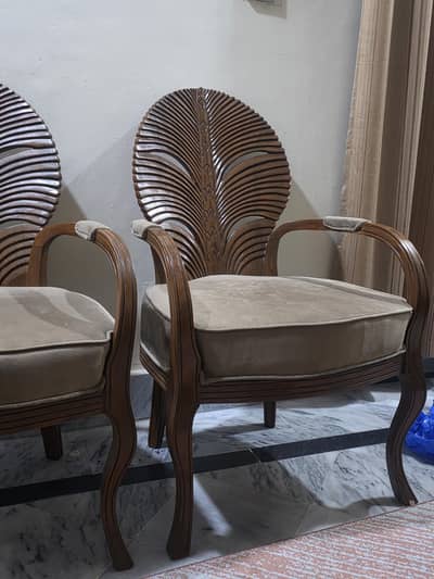 URGENT SALE – WOODEN COFFEE CHAIRS WITH SATEE