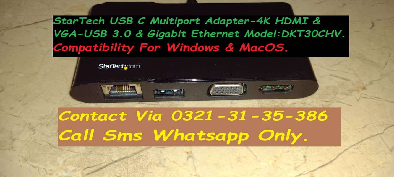 startech usb c 4k hdmi vga usb 3.0 gigabit ethernet adapter for laptop 0