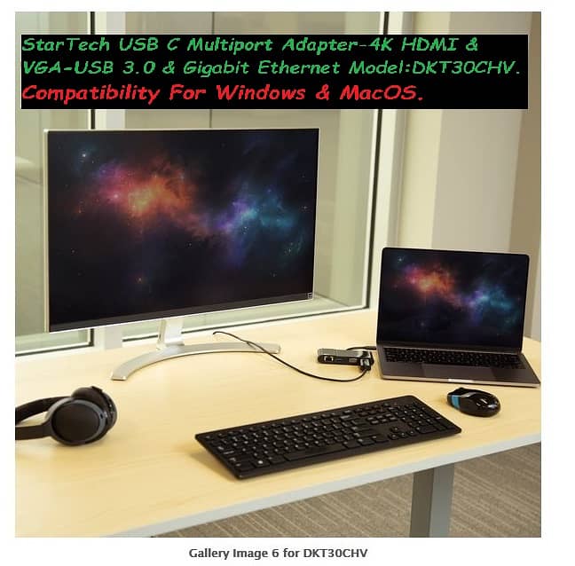startech usb c 4k hdmi vga usb 3.0 gigabit ethernet adapter for laptop 2