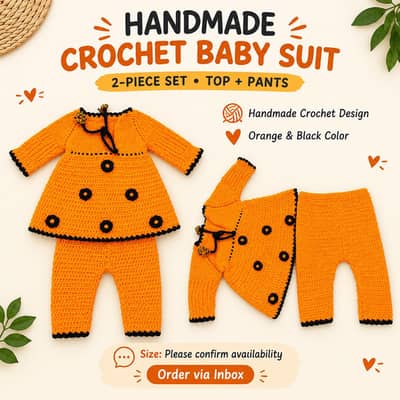 Handmade Crochet Baby Suit – Beautiful Winter Collection