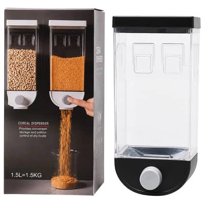 Wall Mounted Cereal Dispenser 1.5L | Rice & Grain Storage