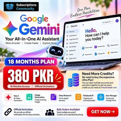 GEMIMI PRO+5TB GOOGLE CLOUD FOR 18 MONTH
