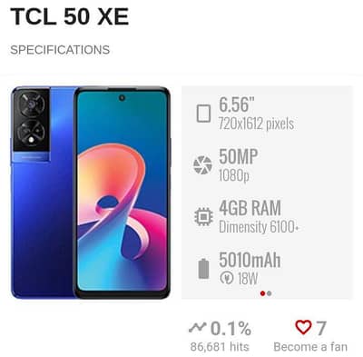 TCL 50 SE.     (location khanpur road tarnawa kpk)