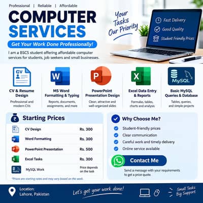 Affordable Computer Services | CV, Word, Excel & PowerPoint