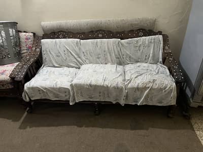 5 Seater Sofa Set  | Pure Wooden Sofa | 3 Seater + 2 Single Seater