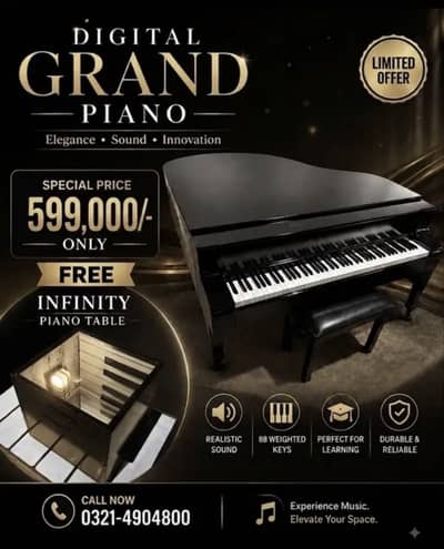 Digital Grand Piano available with free infinity table