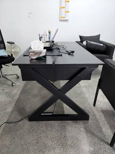 Office table aluminium style black matt