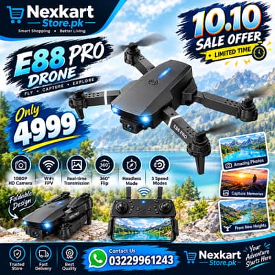 Limited Sale Wifi Drone Dual Camera E88 / Camera Drone / Leatest Drone