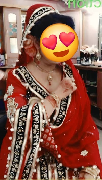 Bridal dress maxi and gharara in red and blue contrast