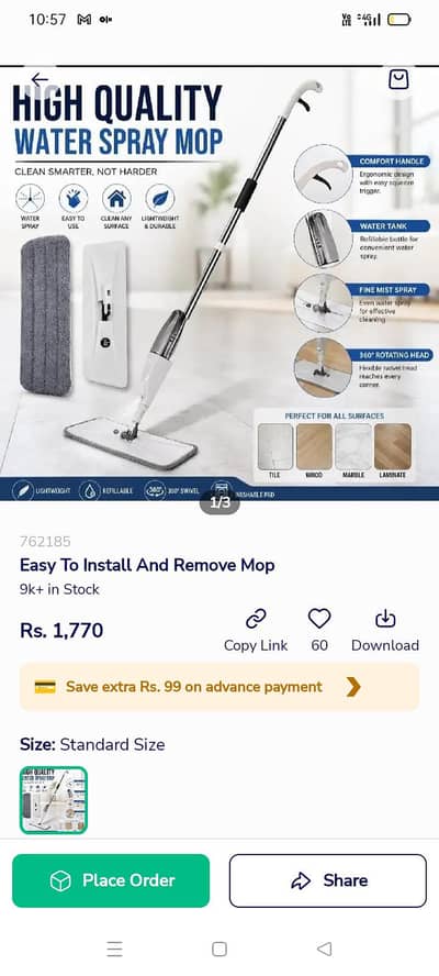High Quality Water Spray Mop for Home Cleaning