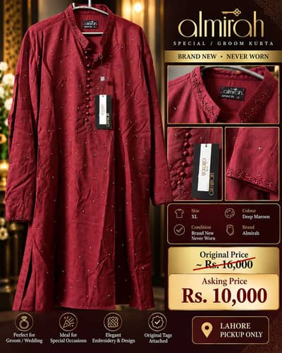 Almirah Special Groom Kurta XL – Brand New, Never Worn