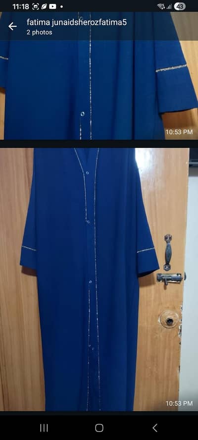 Saudi Abaya Size 52 Royal Blue Stone Work - Condition 8/10