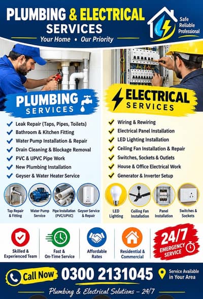 Professional fast & Reliable plumbing & electric services