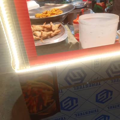 fries shwowarma burger display