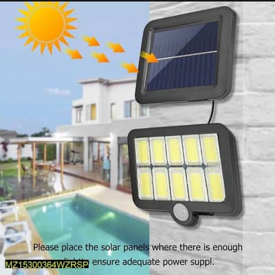 Solar wall light with motion sensor
