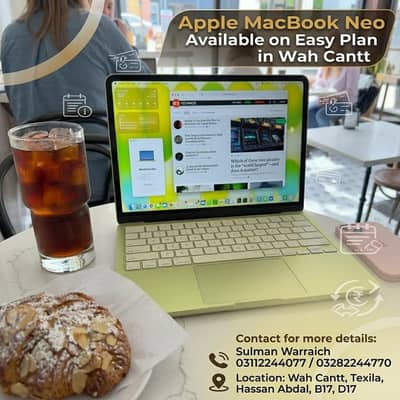 Apple MacBook Neo Available With Easy Plan in Wah Cantt Texila
