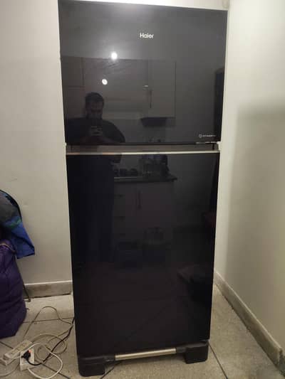 Haier IoT Inverter Refrigerator – 1 Year Used – Black Glass Door