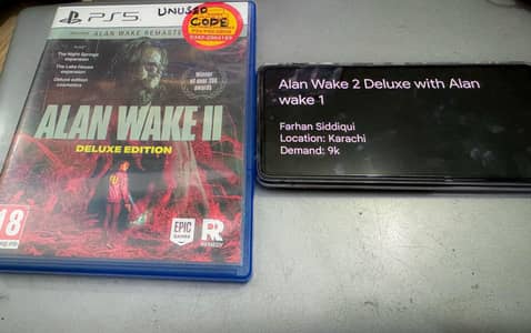 Alan Wake 2 Deluxe edition with Alan wake 1 codes unused
