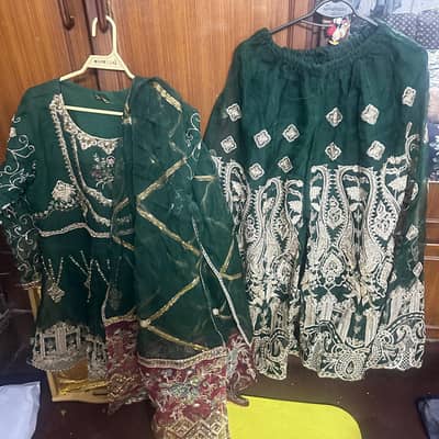 beautiful short frock with garara 3 piece