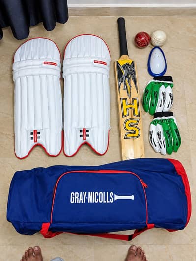 Cricket Kit Set | HS Bat, Gray Nicolls Pads, Gloves & Kit Bag